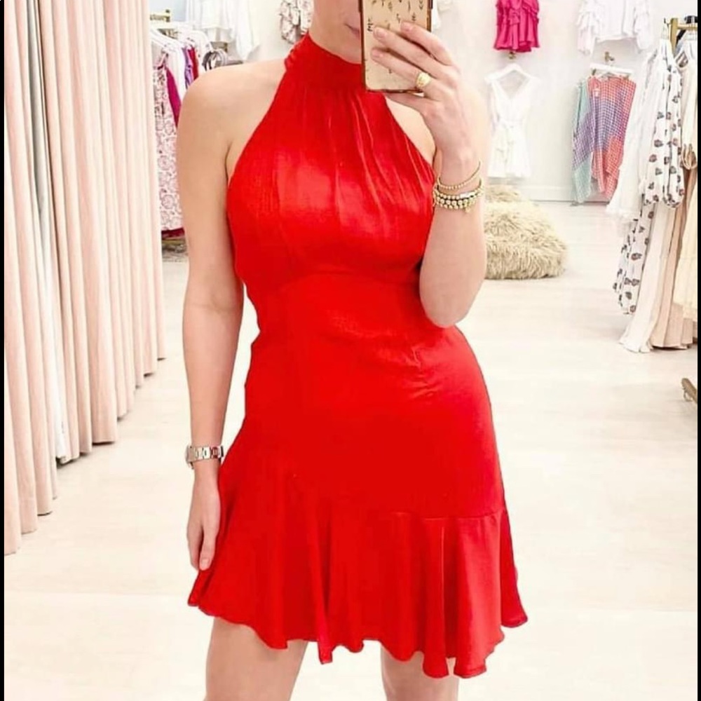 Red Silk Dress. Worn once. Small. Silky. Holiday dress. Bachelorette. Cocktail